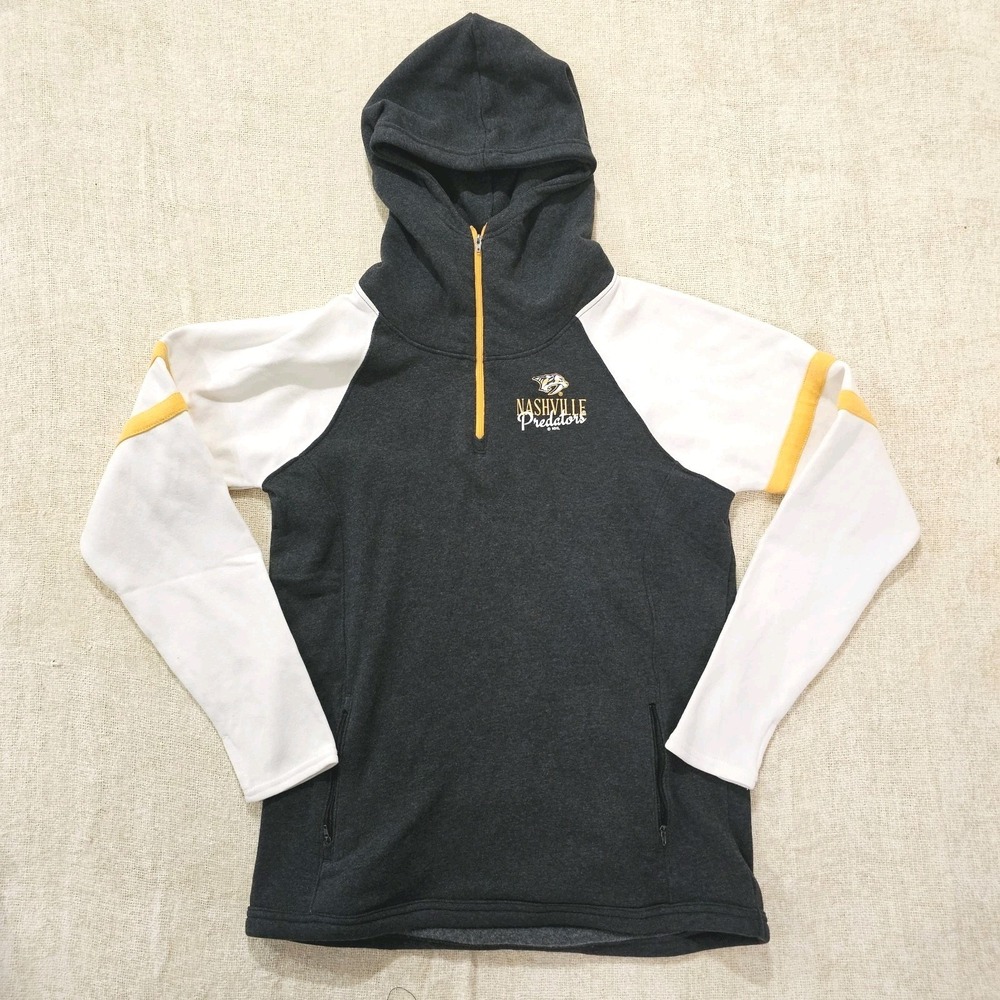 NWT Nashville Predator's NHL Women's Fit 1/4 Zip Large Pullover Hoodie Hockey